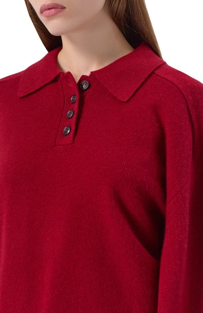 Кашемировое поло LOULOU DE SAISON бордового цвета по цене 55600 руб., арт. H0MERE LDS, фото 5 Кашемировое поло LOULOU DE SAISON, арт. H0MERE LDS, фото 5