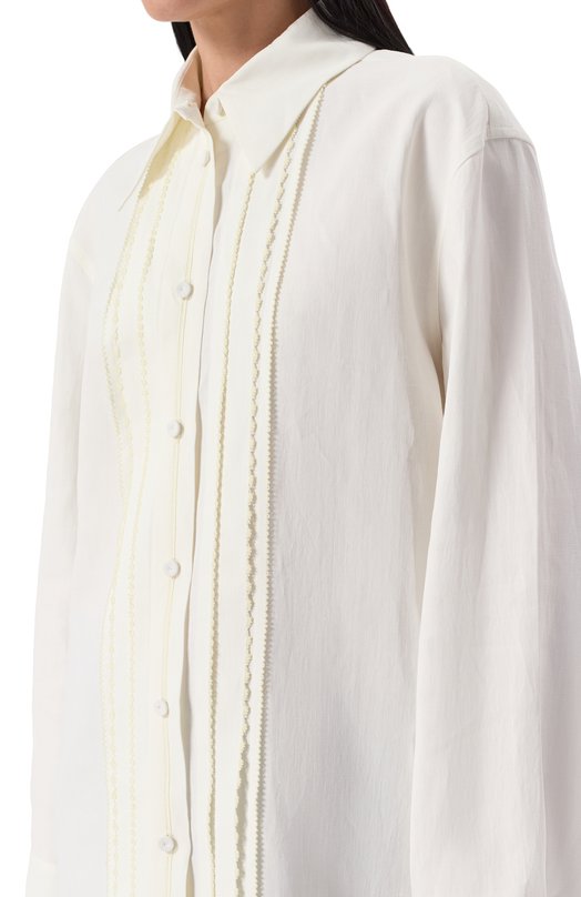 Льняная рубашка Jil Sander J02DL0224-J60001 Белый  J02DL0224-J60001 Фото 5