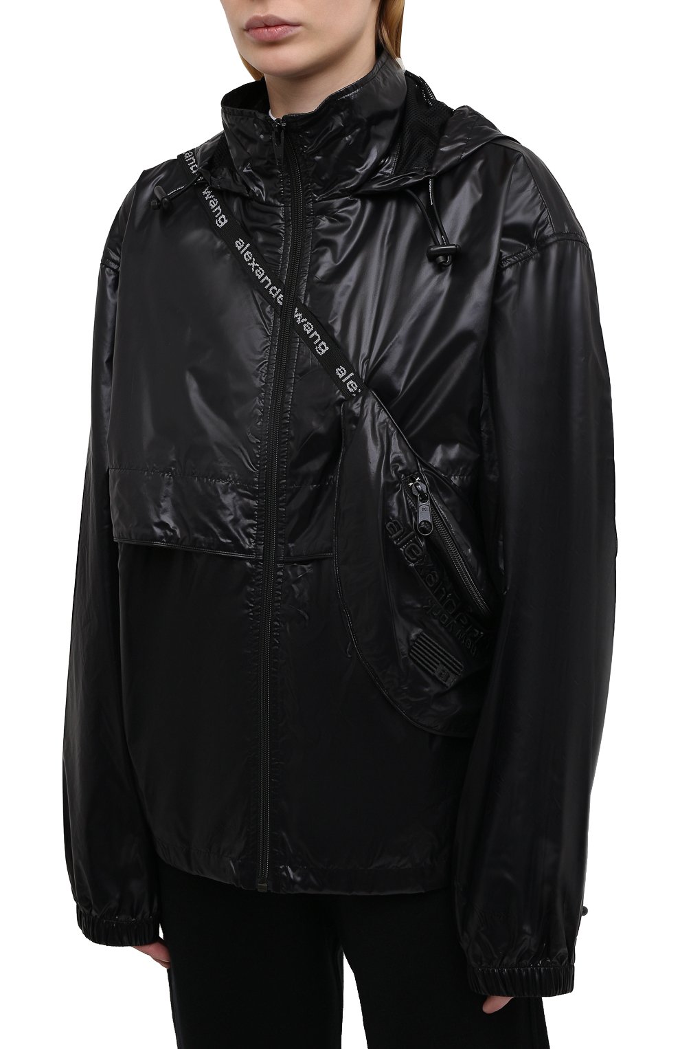 Ветровка ALEXANDER WANG черного цвета по цене 72350 руб., арт. UWC2212001, фото 3 Ветровка ALEXANDER WANG, арт. UWC2212001, фото 3