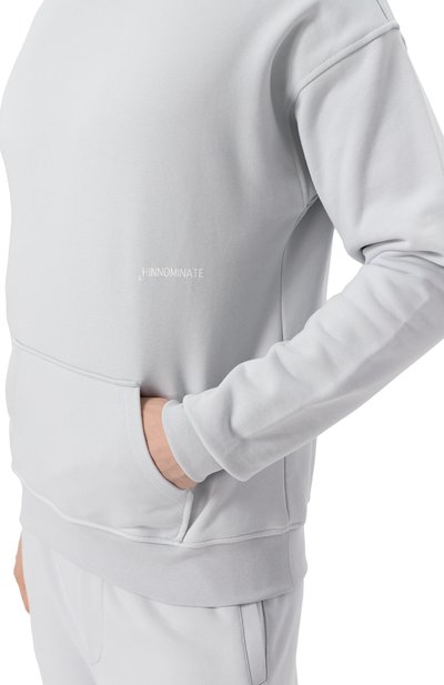 Хлопковое худи HINNOMINATE светло-серого цвета по цене 17550 руб., арт. HMABM01301, фото 5 Хлопковое худи HINNOMINATE, арт. HMABM01301, фото 5