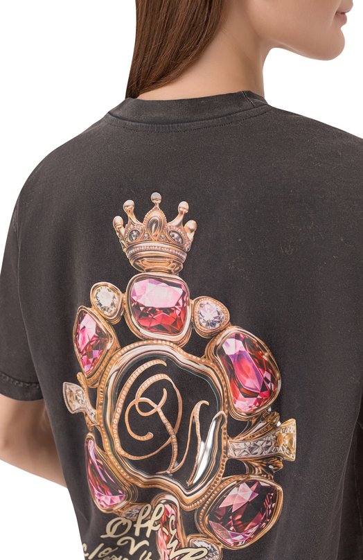 Хлопковая футболка Off-White 0WAA089S26JER008 Серый  0WAA089S26JER008 Фото 5