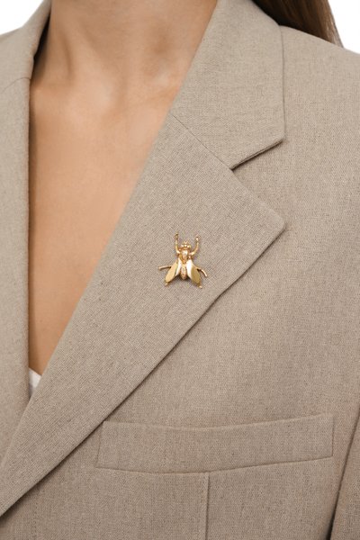 Брошь DZHANELLI золотого цвета по цене 54000 руб., арт. 00026, фото 2 Брошь DZHANELLI, арт. 00026, фото 2