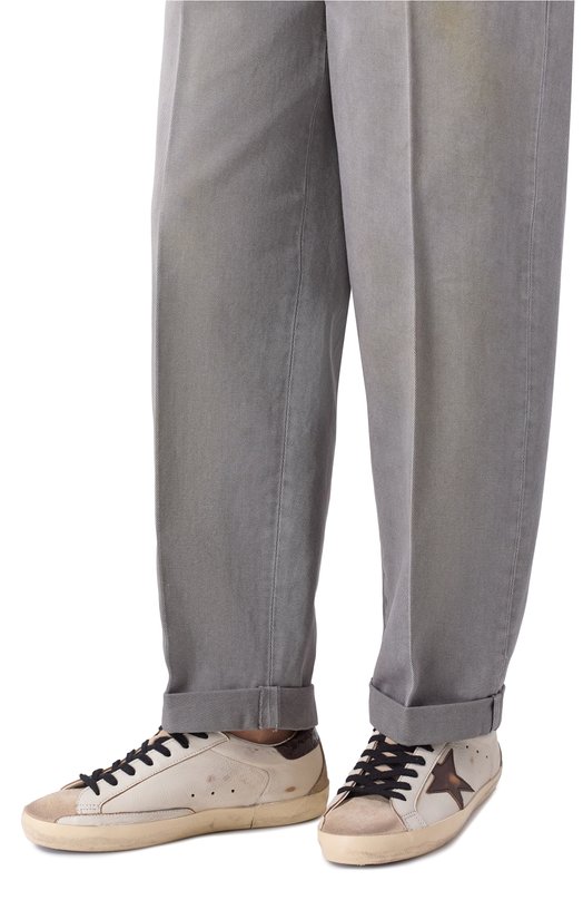 Кожаные кеды Super-Star Golden Goose Deluxe Brand GMF00102.F007553 Кремовый  GMF00102.F007553 Фото 3