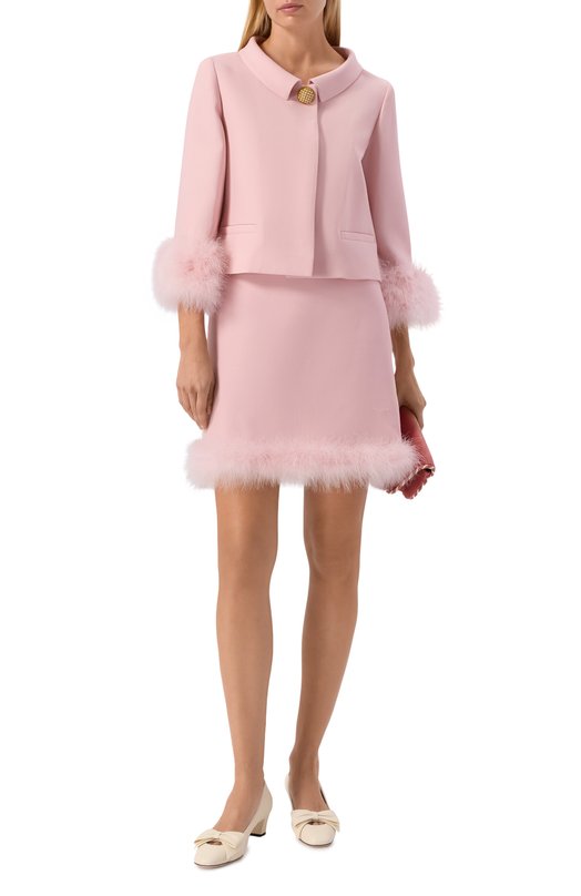 Юбка из шерсти и шелка Valentino 8B3RAEJ5/1CF Розовый  8B3RAEJ5/1CF Фото 2