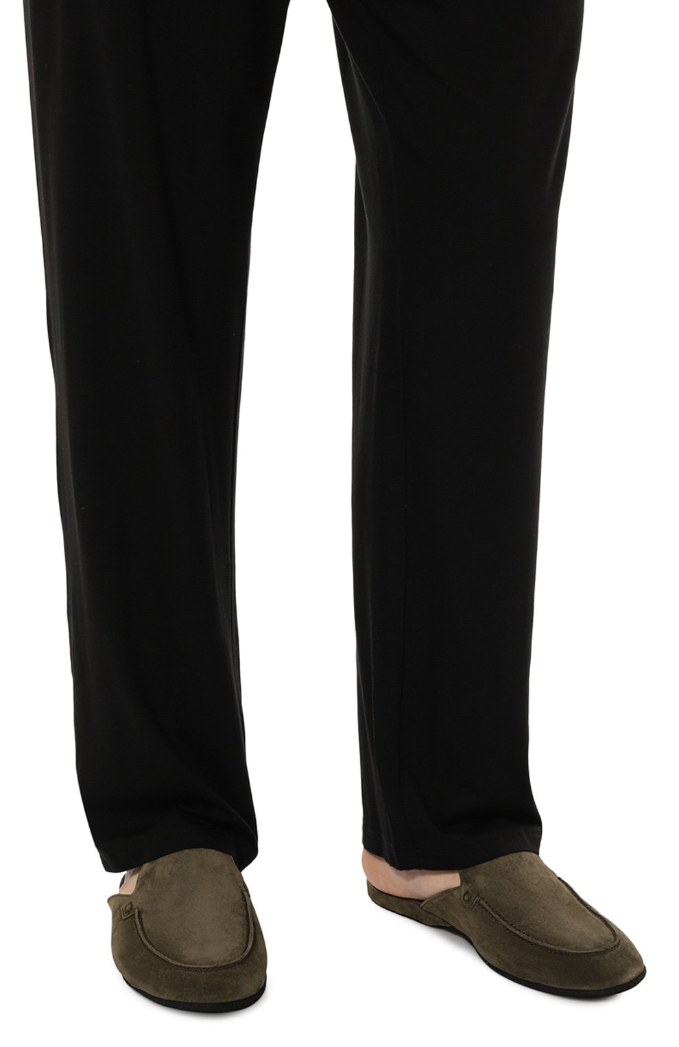 Замшевые домашние туфли FARFALLA зеленого цвета по цене 37250 руб., арт. C19I, фото 3 Замшевые домашние туфли FARFALLA, арт. C19I, фото 3