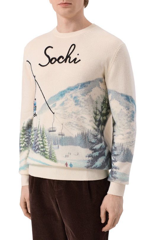 Джемпер из шерсти и вискозы MC2 Saint Barth HER0022-04178I/HER0N PRINT Кремовый  HER0022-04178I/HER0N PRINT Фото 3