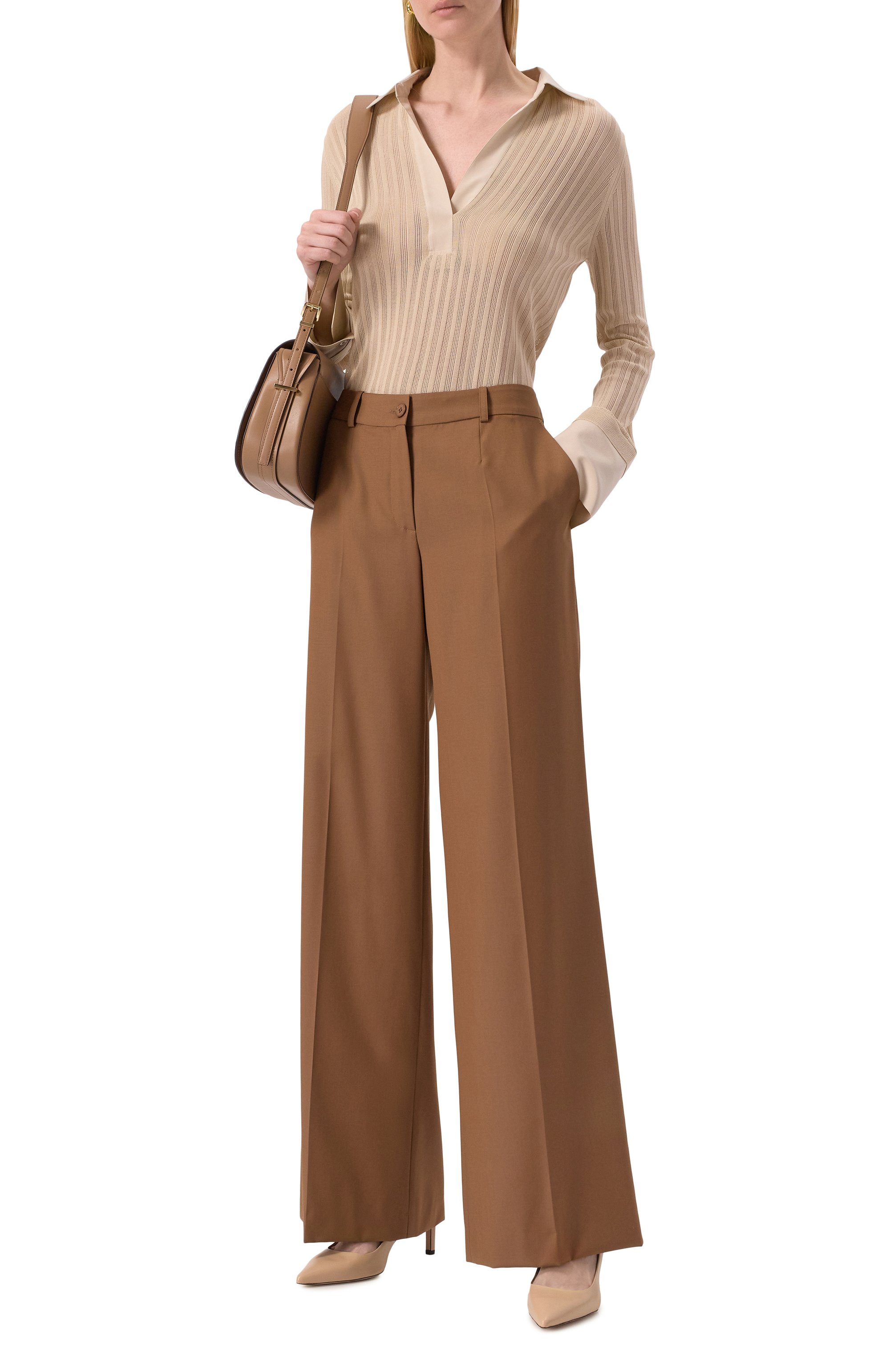 Кожаные туфли janet 70 BOSS бежевого цвета по цене 27550 руб., арт. 50536573, фото 2 Кожаные туфли janet 70 BOSS, арт. 50536573, фото 2