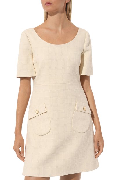 Платье из хлопка и шерсти GUCCI, арт. 631480 ZAD93, фото 3