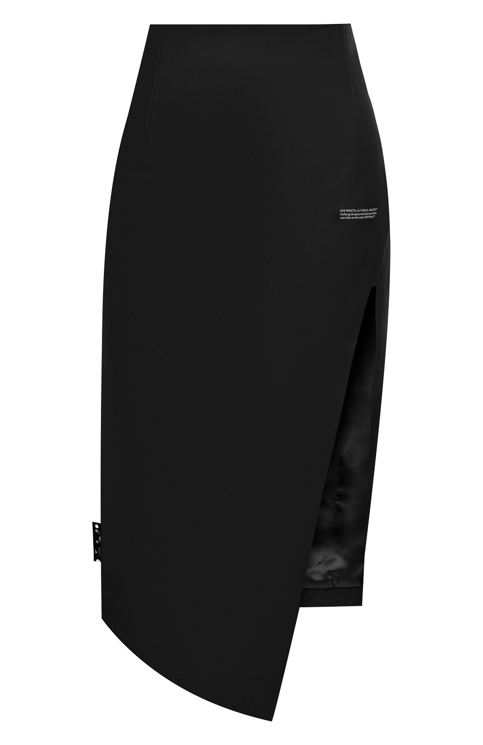 Кожаная юбка OFF-WHITE черного цвета по цене 122500 руб., арт. 0WJC006E20LEA0021000, фото 1 Кожаная юбка OFF-WHITE, арт. 0WJC006E20LEA0021000, фото 1