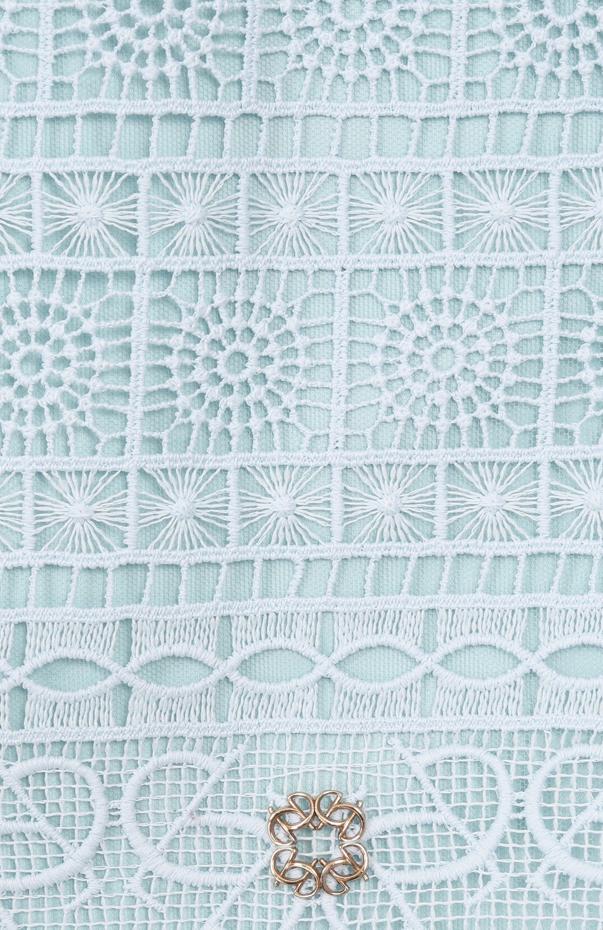 Хлопковый топ ELIE SAAB JUNIOR голубого цвета по цене 34850 руб., арт. EFTP024/TS1124_001, фото 3 Хлопковый топ ELIE SAAB JUNIOR, арт. EFTP024/TS1124_001, фото 3