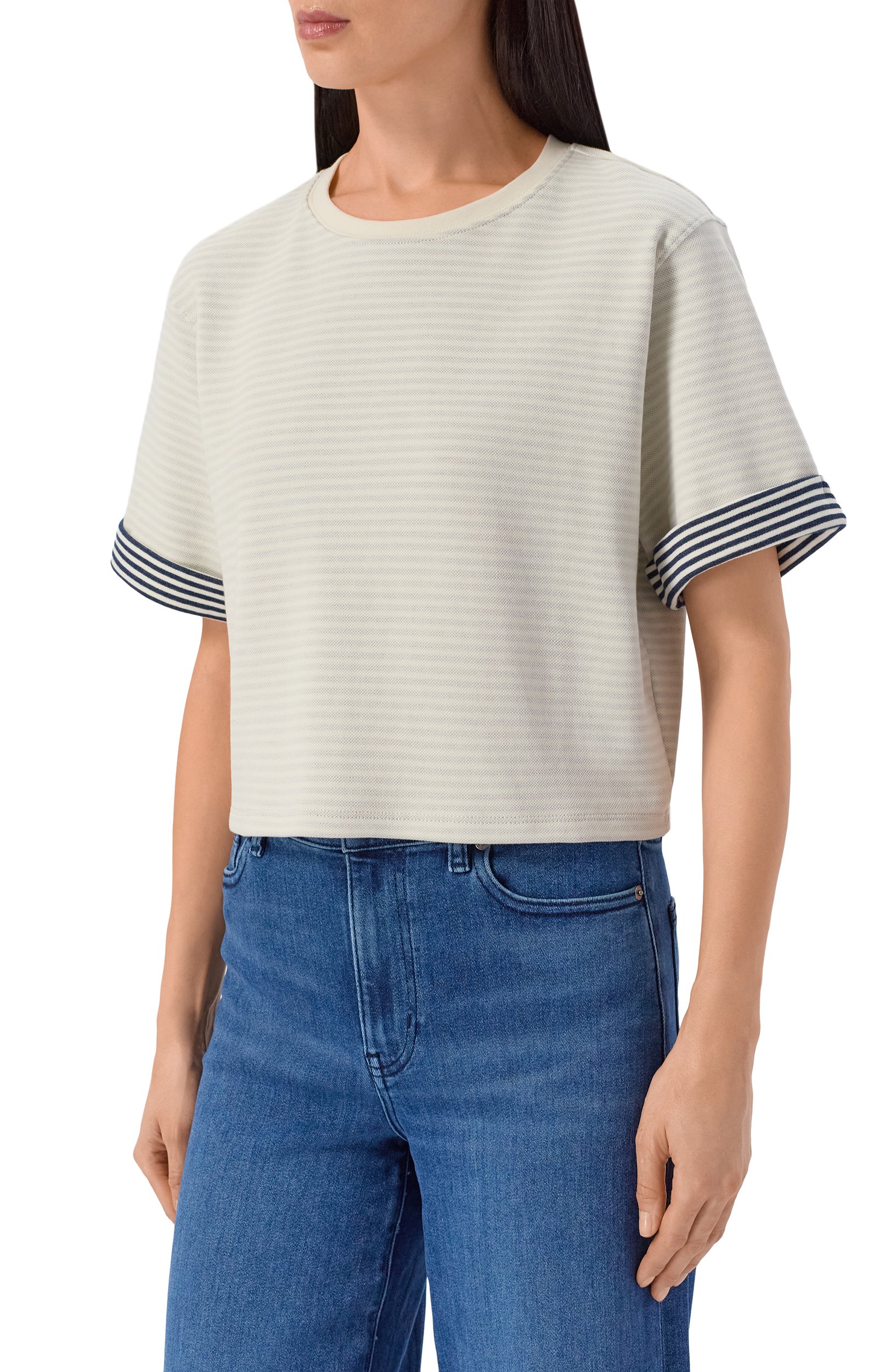 Хлопковая футболка FRAME DENIM, арт. WE26JSS002/THE STRIPE CUFF T0P, фото 3