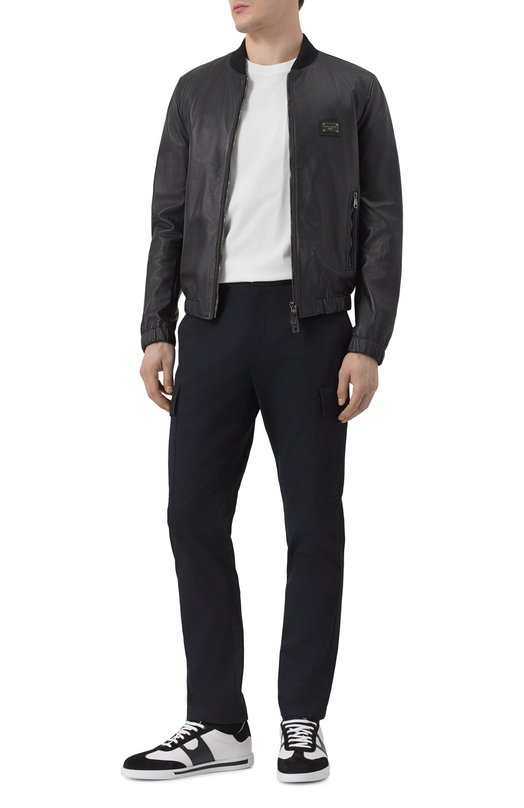 Кожаный бомбер Dolce & Gabbana G9ZY5L/HULR0 Чёрный  G9ZY5L/HULR0 Фото 2