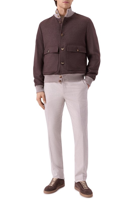 Шерстяной бомбер Brunello Cucinelli MY4966559 Коричневый  MY4966559 Фото 2