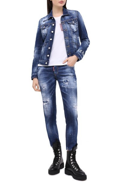 Джинсовая куртка DSQUARED2 синего цвета по цене 68700 руб., арт. S80AM0007/S30342, фото 2 Джинсовая куртка DSQUARED2, арт. S80AM0007/S30342, фото 2