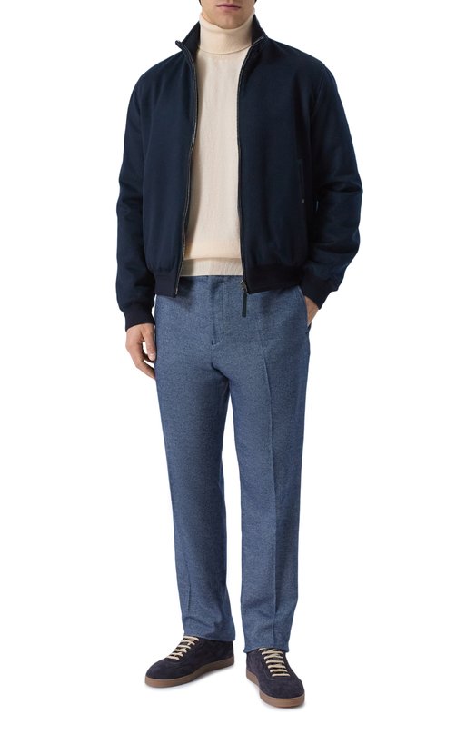 Брюки из хлопка и шерсти Kiton UPLACRK0131H05 Синий  UPLACRK0131H05 Фото 2