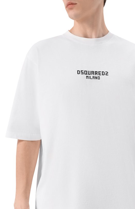 Хлопковая футболка Dsquared2 S74GD1521/D20106 Белый  S74GD1521/D20106 Фото 5