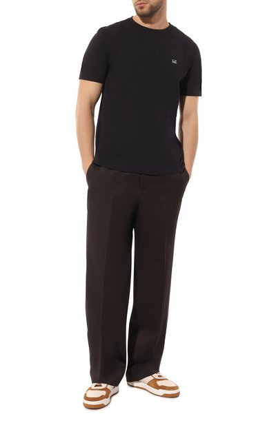 Хлопковая футболка C.P. COMPANY темно-синего цвета по цене 10400 руб., арт. 14CMTS046A-005100W, фото 2 Хлопковая футболка C.P. COMPANY, арт. 14CMTS046A-005100W, фото 2