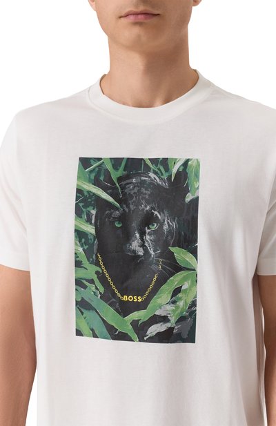 Хлопковая футболка BOSS ORANGE, арт. 50546362, фото 5