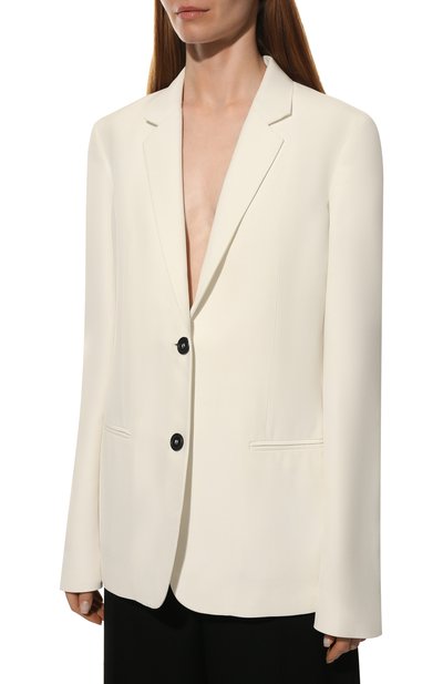 Жакет из вискозы HELMUT LANG кремового цвета по цене 105500 руб., арт. J09HW101, фото 3 Жакет из вискозы HELMUT LANG, арт. J09HW101, фото 3