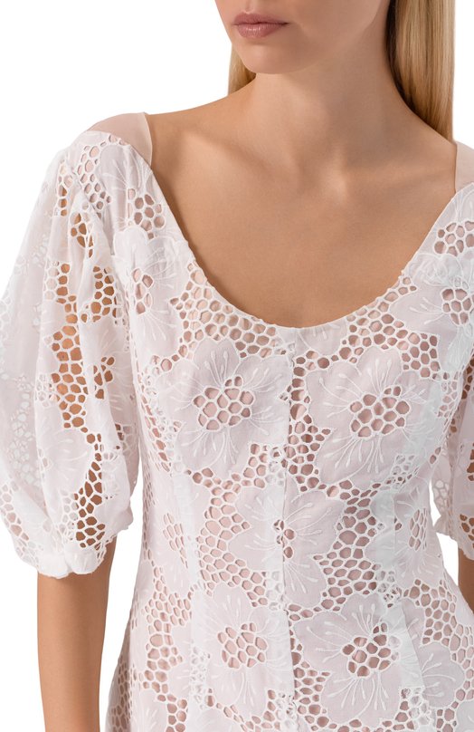 Хлопковое платье Vika Gazinskaya SS26-13253 Белый  SS26-13253 Фото 4