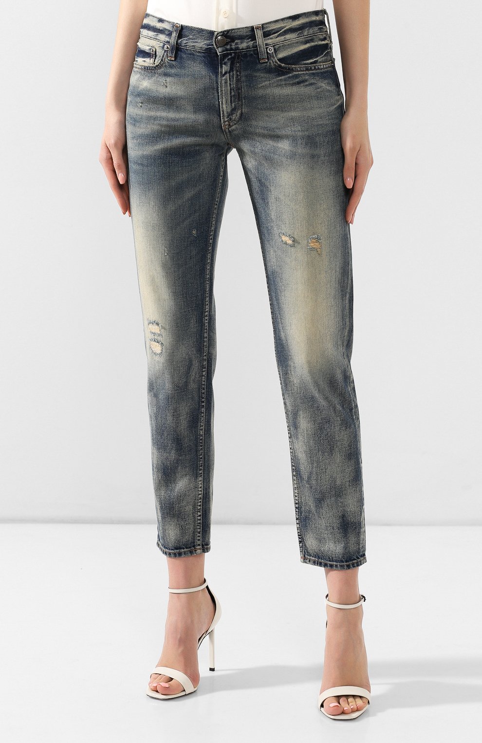 Джинсы с потертостями RALPH LAUREN голубого цвета по цене 108500 руб., арт. 290657054, фото 3 Джинсы с потертостями RALPH LAUREN, арт. 290657054, фото 3
