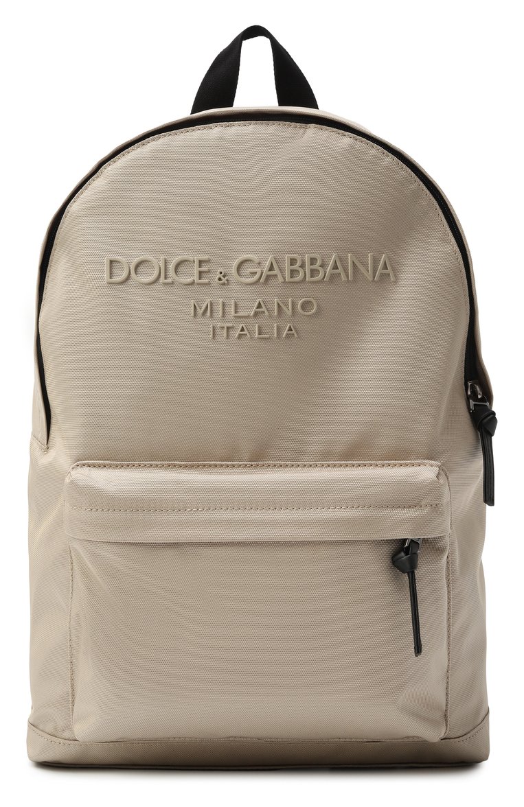 Детская рюкзак DOLCE & GABBANA светло-бежевого цвета, арт. EM0074/AB124 | Фото 1 (Материал: Текстиль; Нос: Не проставлено; Автоматизация состава: Проставлено)