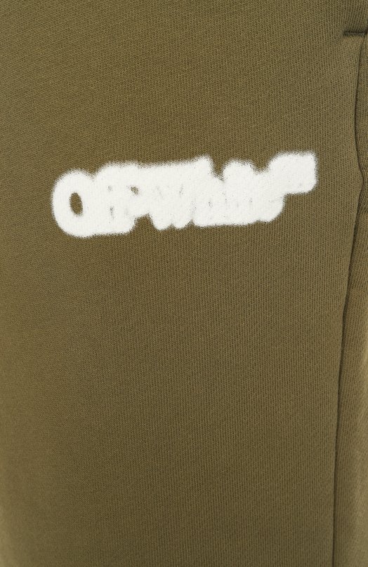 Хлопковые шорты Off-White 0MCI013S25FLE003 Хаки  0MCI013S25FLE003 Фото 6