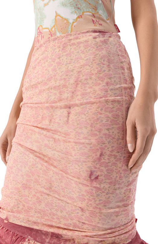 Хлопковая юбка Diesel A22940/0IFBA Розовый  A22940/0IFBA Фото 5