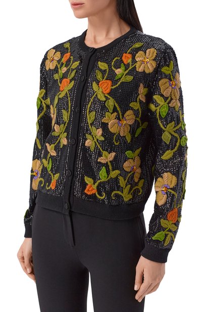 Шерстяной кардиган с отделкой пайетками VALENTINO, арт. 8B3KA14K/A1L, фото 3