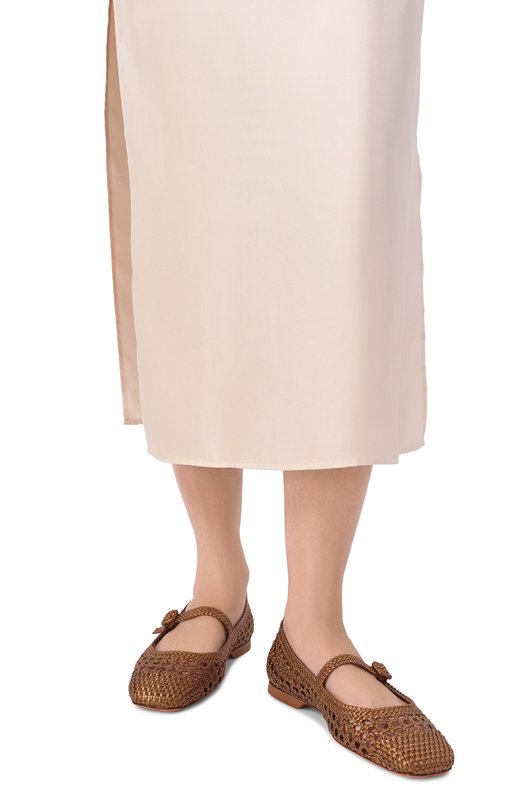 Кожаные балетки Santoni WAMG72160HA1S0DL Коричневый  WAMG72160HA1S0DL Фото 2