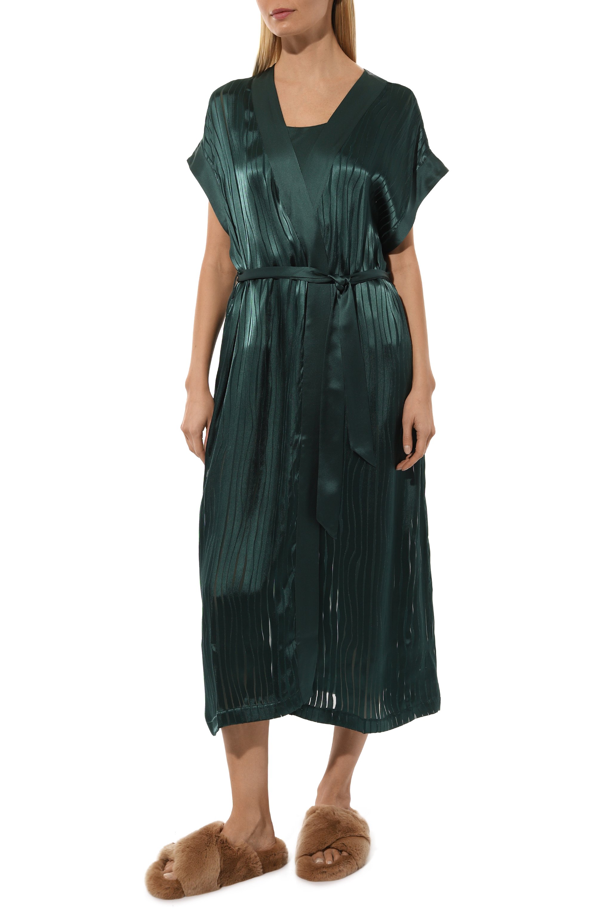 Халат из вискозы и шелка LUNA DI SETA, арт. VLST61098, фото 3