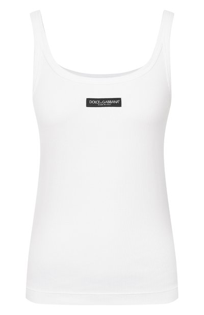 Хлопковая майка DOLCE & GABBANA белого цвета по цене 44550 руб., арт. F8W45T/FU7AV, фото 1 Хлопковая майка DOLCE & GABBANA, арт. F8W45T/FU7AV, фото 1