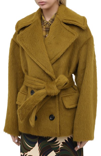 Шерстяное пальто DRIES VAN NOTEN зеленого цвета по цене 164000 руб., арт. 202-10261-1261, фото 4 Шерстяное пальто DRIES VAN NOTEN, арт. 202-10261-1261, фото 4