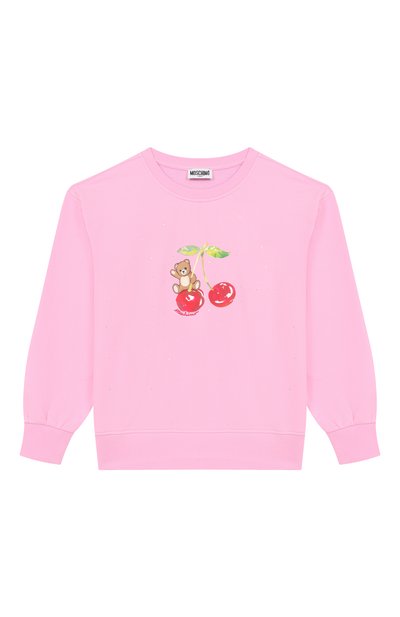 Хлопковый свитшот с отделкой стразами MOSCHINO, арт. HDF060/LDA25