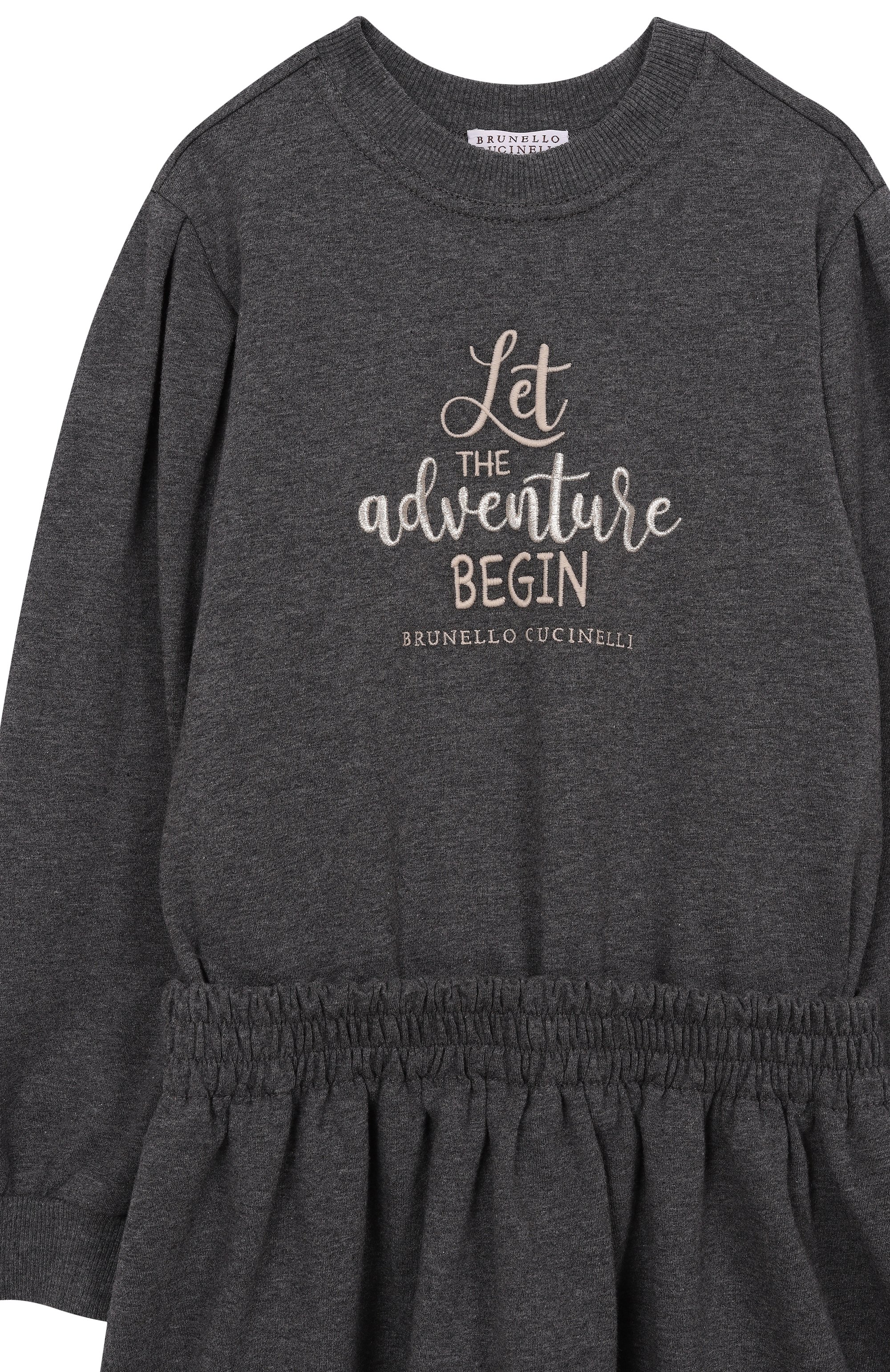 Хлопковое платье BRUNELLO CUCINELLI темно-серого цвета по цене 83300 руб., арт. BH827A324C, фото 3 Хлопковое платье BRUNELLO CUCINELLI, арт. BH827A324C, фото 3