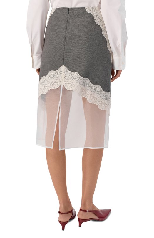 Комбинированная юбка Jil Sander J03MA0257/J41557 Серый  J03MA0257/J41557 Фото 4