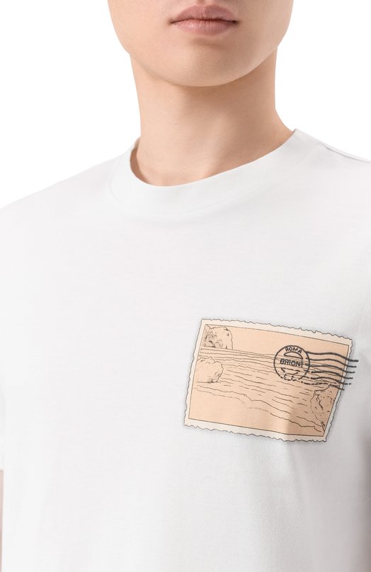 Хлопковая футболка Brioni UJVC0L/0D620 Белый  UJVC0L/0D620 Фото 5