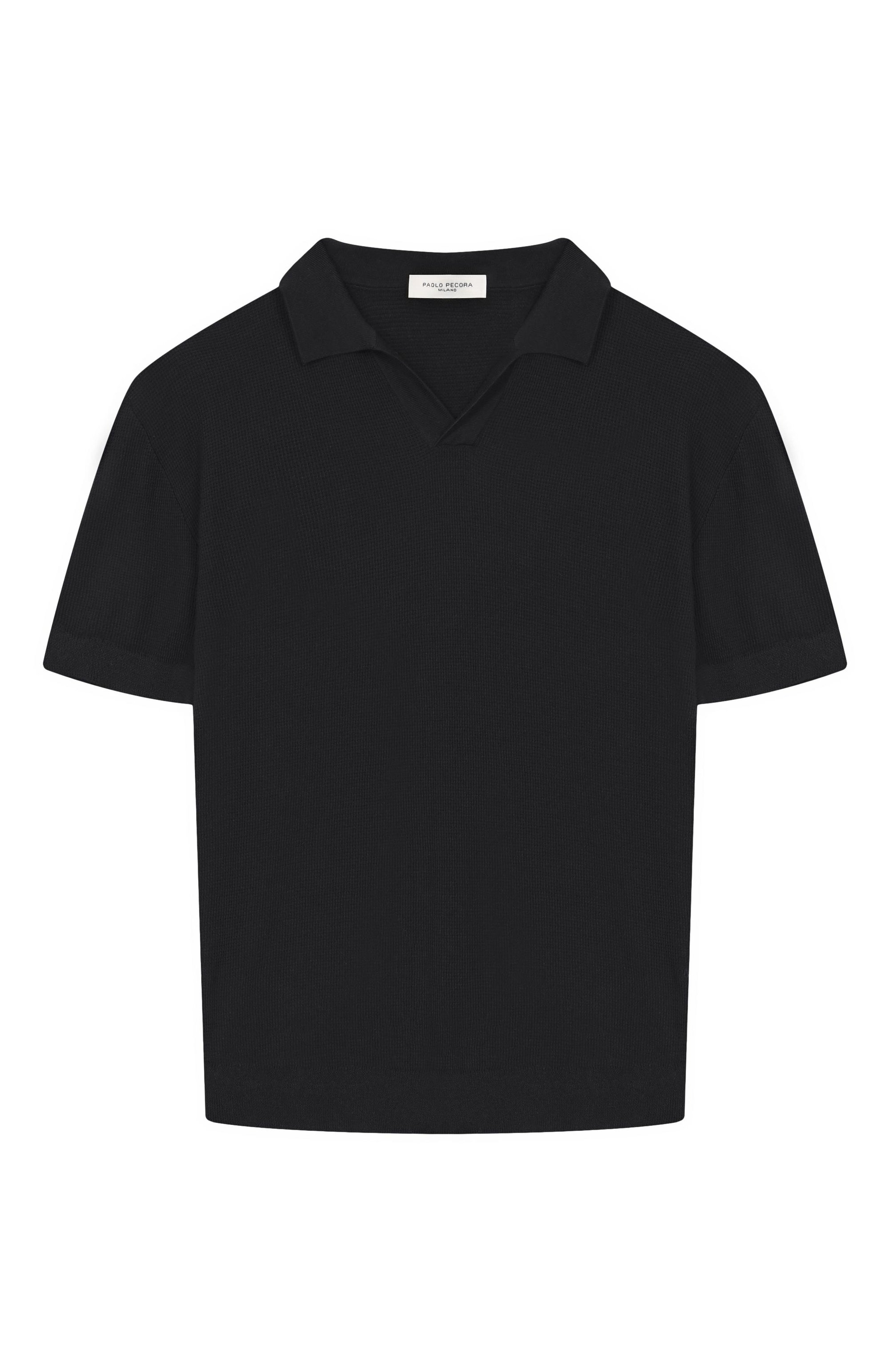 Хлопковое поло PAOLO PECORA MILANO темно-синего цвета по цене 17100 руб., арт. PP4178_001, фото 1 Хлопковое поло PAOLO PECORA MILANO, арт. PP4178_001, фото 1