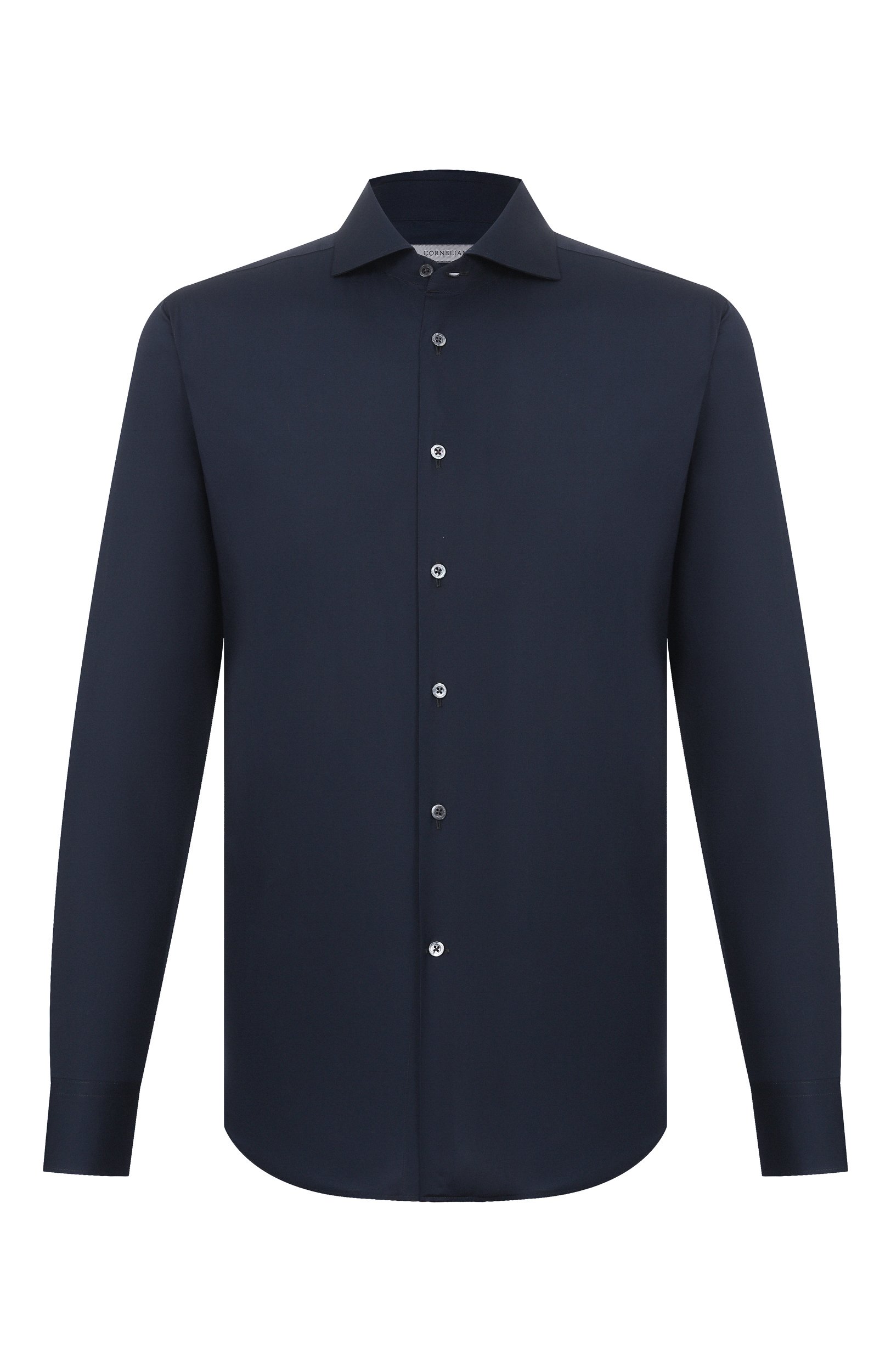 Хлопковая сорочка CORNELIANI темно-синего цвета по цене 32050 руб., арт. 28P002/2A11459, фото 1 Хлопковая сорочка CORNELIANI, арт. 28P002/2A11459, фото 1