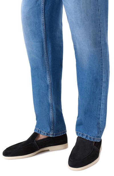 Замшевые лоферы malibu SANTONI черного цвета по цене 93150 руб., арт. MGAG18829TICSEAA, фото 3 Замшевые лоферы malibu SANTONI, арт. MGAG18829TICSEAA, фото 3