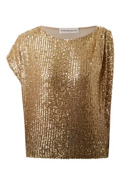 Женский топ с отделкой пайетками IN THE MOOD FOR LOVE золотого цвета, арт. RS2501500013 | Фото 1 (Материал сплава: Проставлено; Драгоценные камни: Проставлено; Длина (для топов): Стандартные; Стили: Гламурный; Кросс-КТ: костюм; Рукава: Без рукавов; Материал внешний: Синтетический материал)