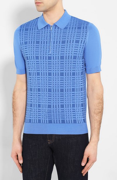 Поло с отделкой из кожи аллигатора ZILLI, арт. MBT-PZ092-CR0C1/MC03/AMIS, фото 3