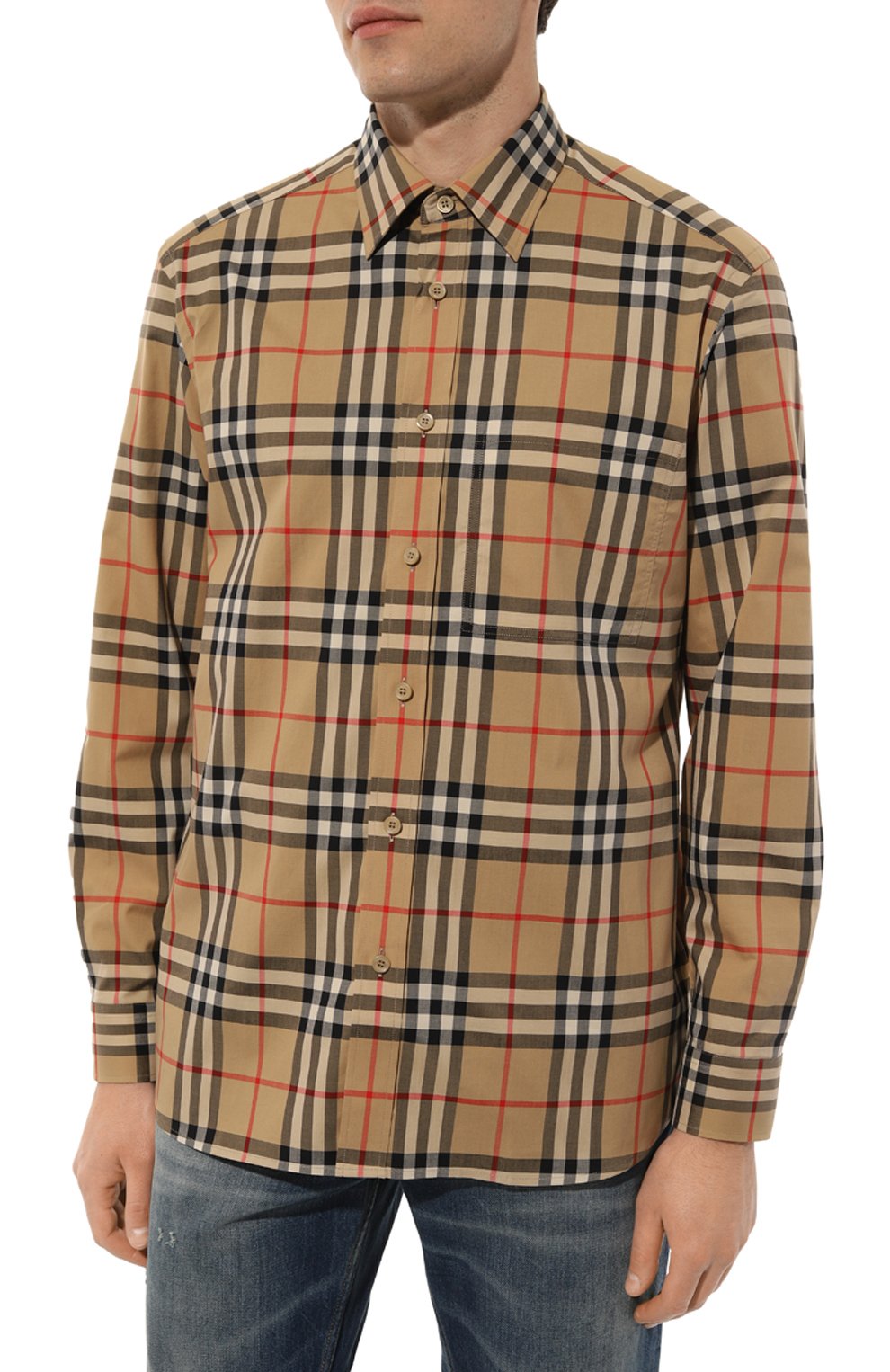 Хлопковая рубашка BURBERRY, арт. 8070577, фото 3