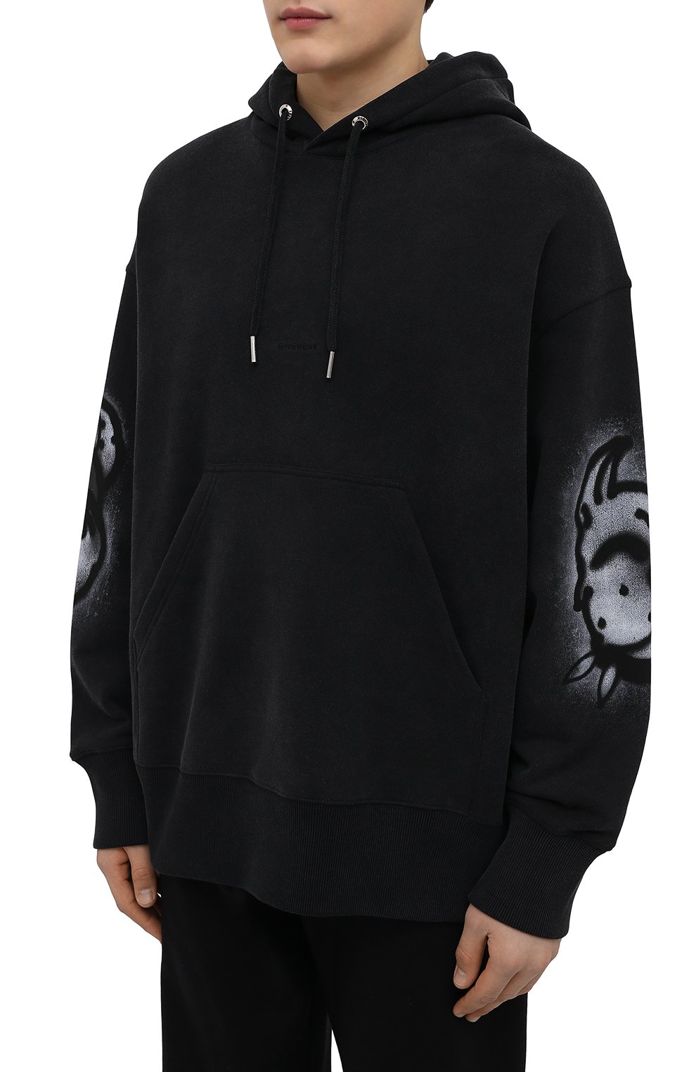 Хлопковое худи GIVENCHY черного цвета по цене 149500 руб., арт. BMJ0E23Y69, фото 3 Хлопковое худи GIVENCHY, арт. BMJ0E23Y69, фото 3