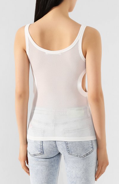 Майка из вискозы OFF-WHITE белого цвета по цене 39650 руб., арт. 0WAD107S20FAB0010110, фото 4 Майка из вискозы OFF-WHITE, арт. 0WAD107S20FAB0010110, фото 4
