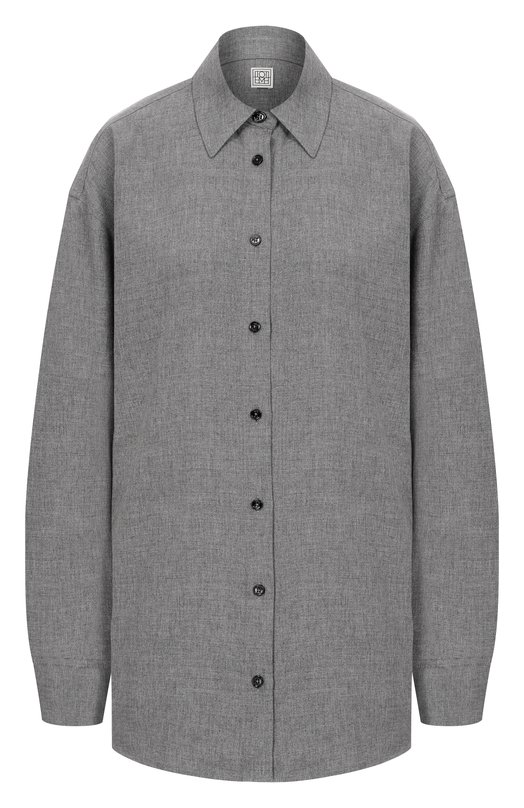 Рубашка из вискозы и шерсти TOTEME 254-WRT0480-FB0016 Серый 254-WRT0480-FB0016