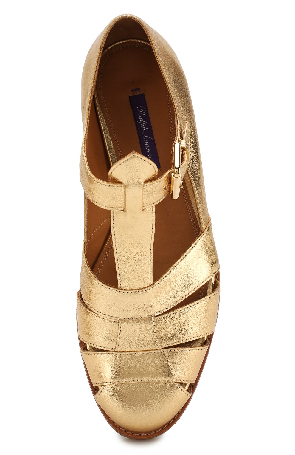 Кожаные сандалии RALPH LAUREN золотого цвета по цене 79950 руб., арт. 800745312, фото 5 Кожаные сандалии RALPH LAUREN, арт. 800745312, фото 5