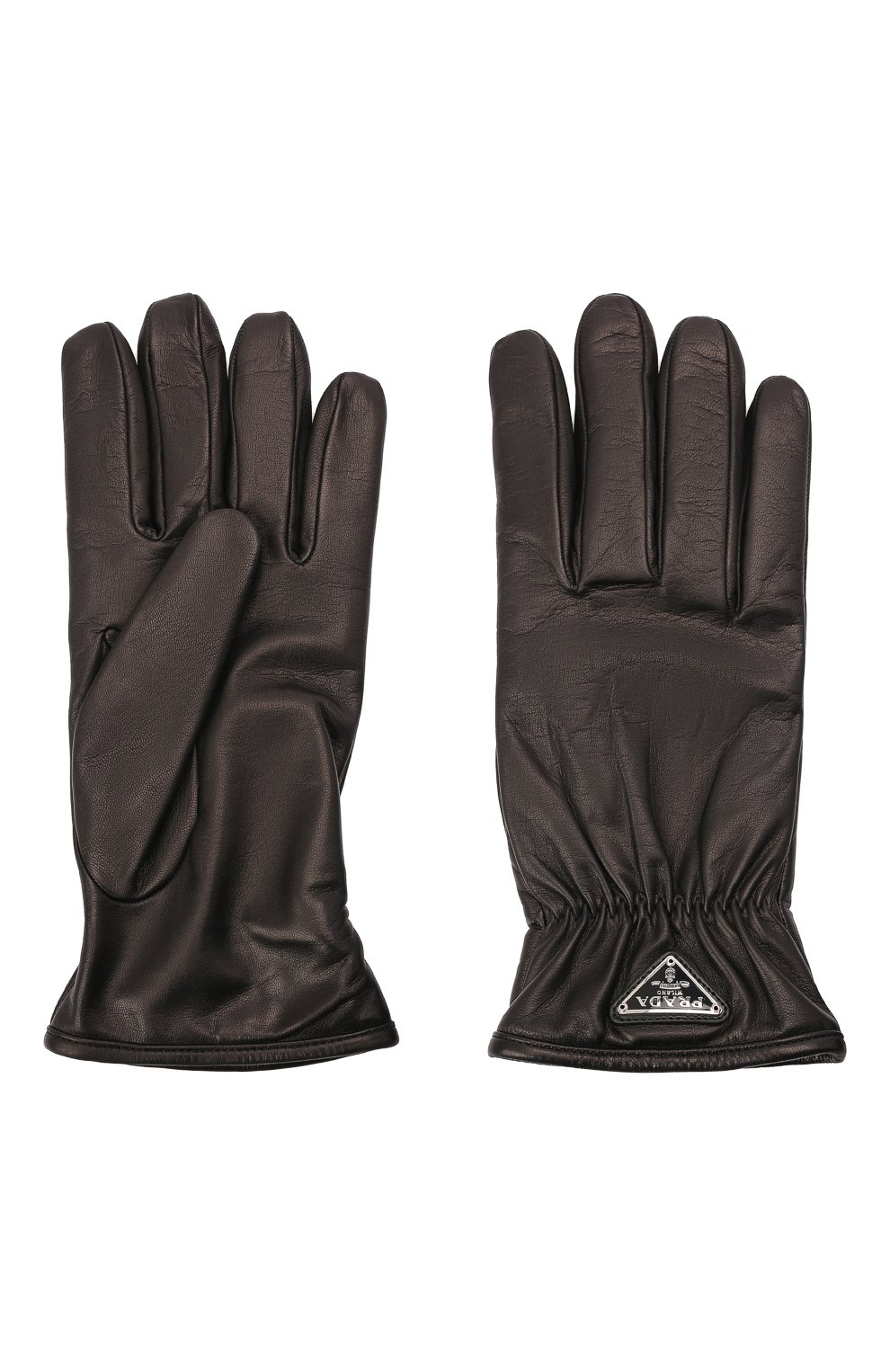 Кожаные перчатки PRADA черного цвета по цене 79000 руб., арт. 2GG125-038-F0002, фото 2 Кожаные перчатки PRADA, арт. 2GG125-038-F0002, фото 2