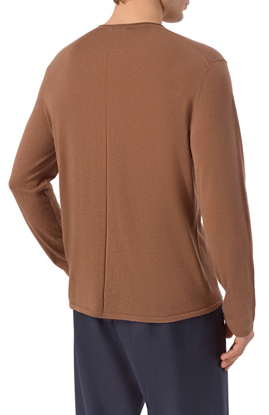 Джемпер из шелка и хлопка 12 STOREEZ 137306 Коричневый  137306 Фото 4