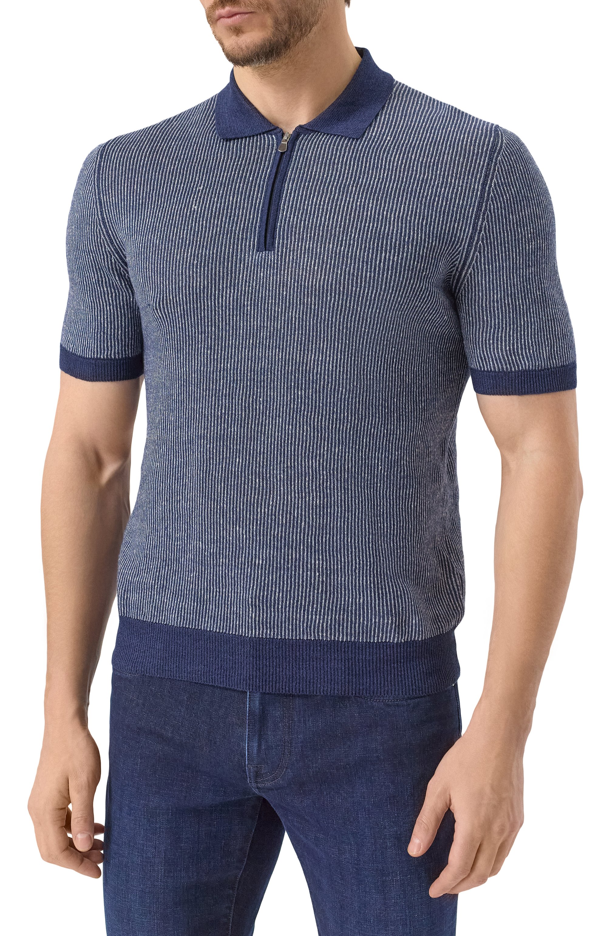 Поло изо льна и хлопка GRAN SASSO, арт. 57172/18647, фото 3